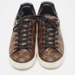 Louis Vuitton Brown Monogram Canvas and Leather Frontrow Sneakers Size 41.5