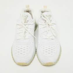 Louis Vuitton White Knit Fabric V.N.R Sneakers Size 41