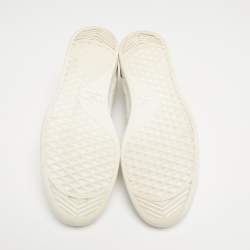 Pre Owned Louis Vuitton White/Brown Leather Luxembourg Sneakers Size 42
