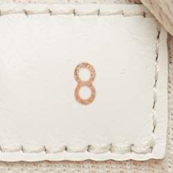 Pre Owned Louis Vuitton White/Brown Leather Luxembourg Sneakers Size 42