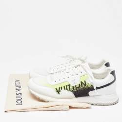Pre Owned Louis Vuitton Tricolor Leather and Printed Fabric Run Away Sneakers Size 42.5 
