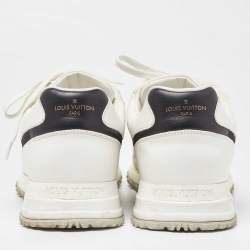 Pre Owned Louis Vuitton Tricolor Leather and Printed Fabric Run Away Sneakers Size 42.5 