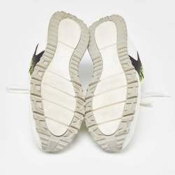 Pre Owned Louis Vuitton Tricolor Leather and Printed Fabric Run Away Sneakers Size 42.5 