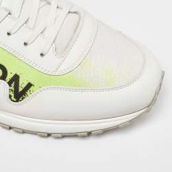Pre Owned Louis Vuitton Tricolor Leather and Printed Fabric Run Away Sneakers Size 42.5 
