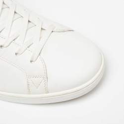 Pre Owned Louis Vuitton White/Silver Leather Luxembourg Sneakers Size 42
