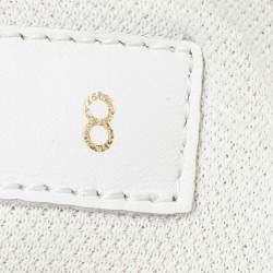 Pre Owned Louis Vuitton White/Silver Leather Luxembourg Sneakers Size 42