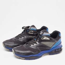 Louis Vuitton Black/Blue Leather and Mesh Low Top Sneakers Size 42
