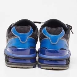 Louis Vuitton Black/Blue Leather and Mesh Low Top Sneakers Size 42