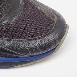 Louis Vuitton Black/Blue Leather and Mesh Low Top Sneakers Size 42