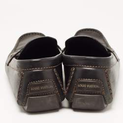 Pre Owned Louis Vuitton Black Leather Monte Carlo Loafers Size 44.5