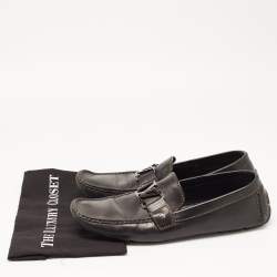 Pre Owned Louis Vuitton Black Leather Monte Carlo Loafers Size 44.5