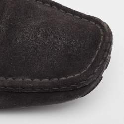 Pre Owned Louis Vuitton Black Suede Monte Carlo Loafers Size 44