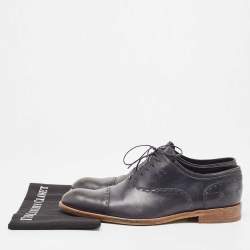 Louis Vuitton Black Leather Oxford Loafers Size 44