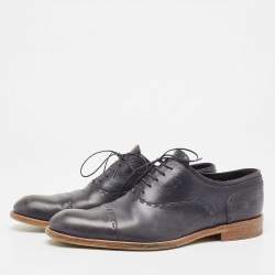 Louis Vuitton Black Leather Oxford Loafers Size 44