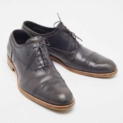 Louis Vuitton Black Leather Oxford Loafers Size 44