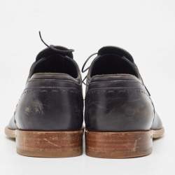 Louis Vuitton Black Leather Oxford Loafers Size 44