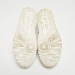 Louis Vuitton White Leather and Fabric LV Trainer Sneakers Size 41