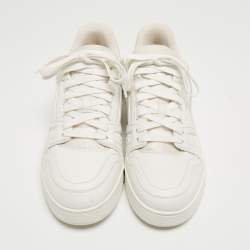 Louis Vuitton White Leather and Fabric LV Trainer Sneakers Size 41