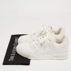 Louis Vuitton White Leather and Fabric LV Trainer Sneakers Size 41