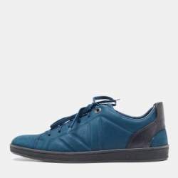 Louis Vuitton Blue Nubuck Leather Fuselage Low Top Sneakers Size 43