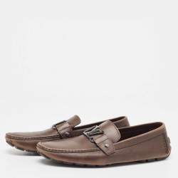 Louis Vuitton Brown Leather Monte Carlo Loafers Size 44.5