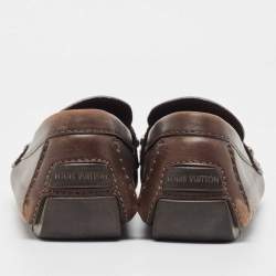Louis Vuitton Brown Leather Monte Carlo Loafers Size 44.5
