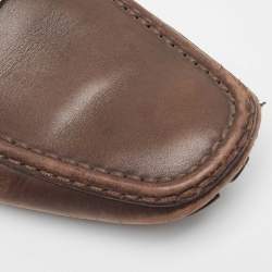 Louis Vuitton Brown Leather Monte Carlo Loafers Size 44.5