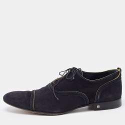 Louis Vuitton Navy Blue Suede Lace Up Oxford Size 43.5