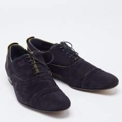 Louis Vuitton Navy Blue Suede Lace Up Oxford Size 43.5