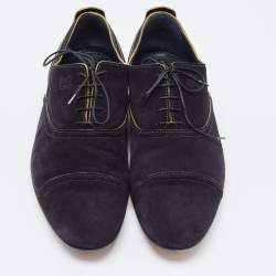 Louis Vuitton Navy Blue Suede Lace Up Oxford Size 43.5