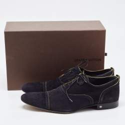 Louis Vuitton Navy Blue Suede Lace Up Oxford Size 43.5