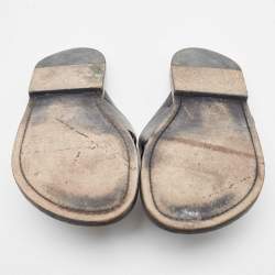 Louis Vuitton Black Leather Foch Slides Size 41