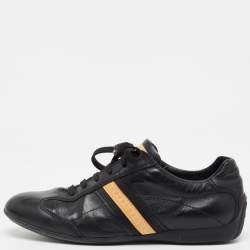 Louis Vuitton Black Leather Low Top Sneakers Size 43