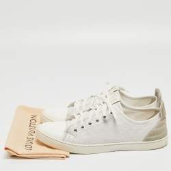 Louis Vuitton White Monogram Embossed Leather Punchy Low Top Sneakers Size 40