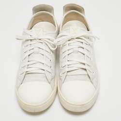 Louis Vuitton White Monogram Embossed Leather Punchy Low Top Sneakers Size 40