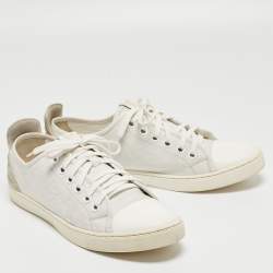 Louis Vuitton White Monogram Embossed Leather Punchy Low Top Sneakers Size 40