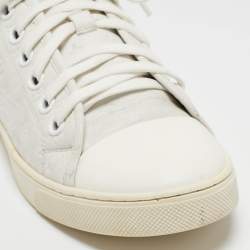 Louis Vuitton White Monogram Embossed Leather Punchy Low Top Sneakers Size 40