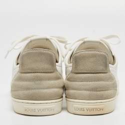 Louis Vuitton White Monogram Embossed Leather Punchy Low Top Sneakers Size 40