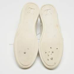 Louis Vuitton White Monogram Embossed Leather Punchy Low Top Sneakers Size 40