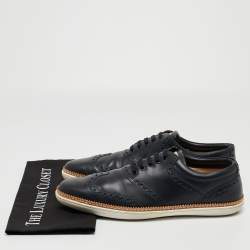 Louis Vuitton Navy Blue Brogue Leather Oxford Lace Up Sneakers Size 43.5