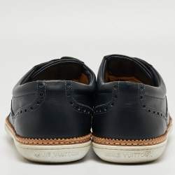 Louis Vuitton Navy Blue Brogue Leather Oxford Lace Up Sneakers Size 43.5
