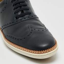 Louis Vuitton Navy Blue Brogue Leather Oxford Lace Up Sneakers Size 43.5
