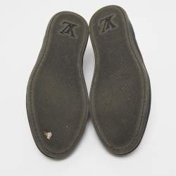 Pre Owned Louis Vuitton Black Leather and Nylon Low Top Sneakers Size 41 