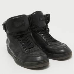 Pre Owned Louis Vuitton Black Leather Rivoli High Top Sneakers Size 43