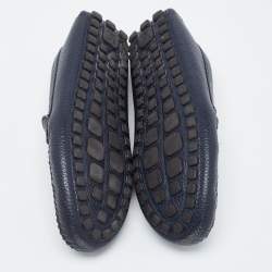 Pre Owned Louis Vuitton Navy Blue Epi Leather Raspail Slip On Loafers Size 42
