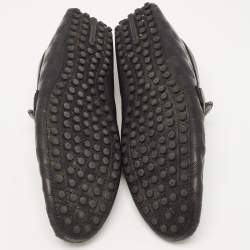 Pre Owned Louis Vuitton Black Damier Embossed Leather Hockenheim Loafers Size 43