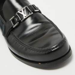 مملوكة مسبقًا Louis Vuitton Black Leather Hockenheim Loafers Size 44