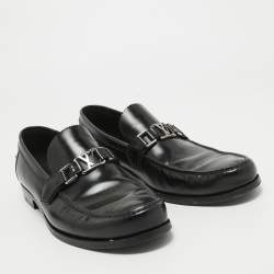 مملوكة مسبقًا Louis Vuitton Black Leather Hockenheim Loafers Size 44