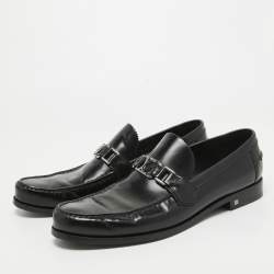 مملوكة مسبقًا Louis Vuitton Black Leather Hockenheim Loafers Size 44