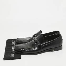 مملوكة مسبقًا Louis Vuitton Black Leather Hockenheim Loafers Size 44